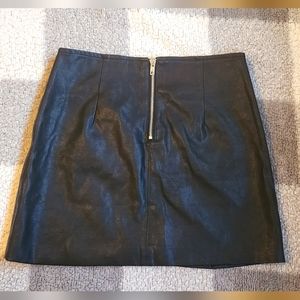 Black Faux Leather Mini Skirt